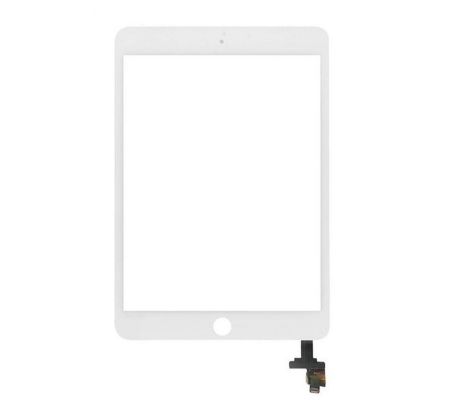 Apple iPad Mini 3 - dotyková plocha, sklo (digitizér) s IC konektorem - bílý (bez home buttonu)