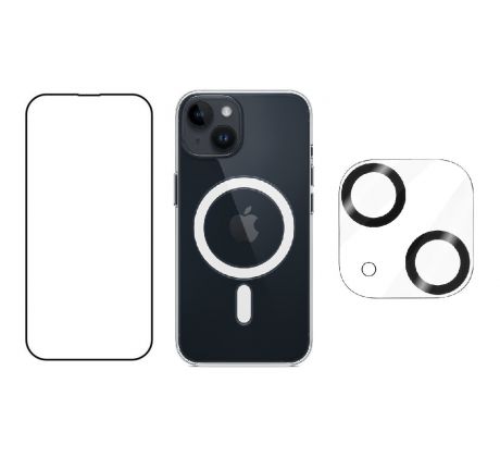 3PACK - Hydrogel + Crystal Air kryt s MagSafe + ochranné sklíčko kamery pre iPhone 14