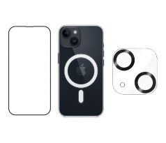 3PACK - Hydrogel + Crystal Air kryt s MagSafe + ochranné sklíčko kamery pre iPhone 13