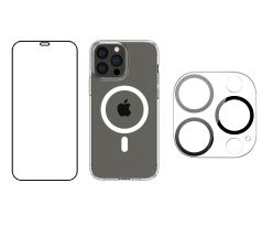 3PACK - Hydrogel + Crystal Air kryt s MagSafe + ochranné sklíčko kamery pre iPhone 13 Pro