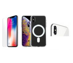 3PACK - Ochranné sklo + Crystal Air kryt s MagSafe + ochranné sklíčko kamery pre iPhone XS Max