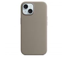 iPhone 15 Silicone Case s MagSafe - Clay design (šedý)