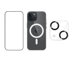 3PACK - Hydrogel + Crystal Air kryt s MagSafe + ochranné sklíčko kamery pre iPhone 15 