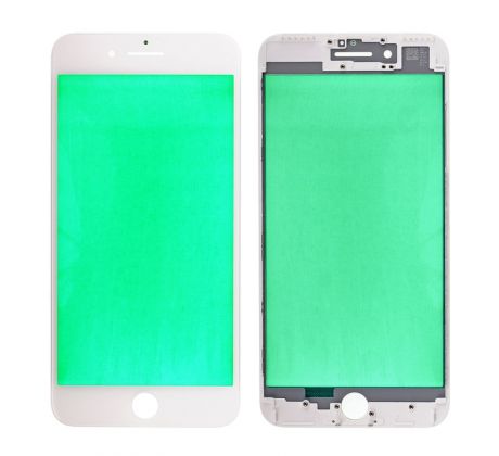 Oleofóbne náhradné biele predné sklo s rámom na iPhone 7 Plus