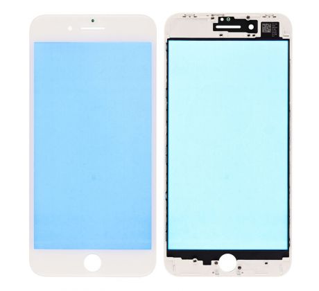 Oleofóbne náhradné biele predné sklo s rámom na iPhone 8 Plus