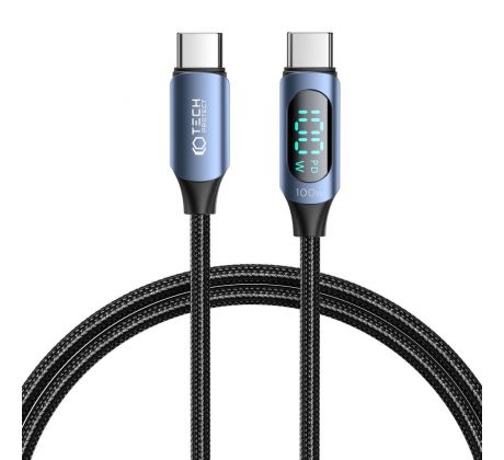 KÁBEL TECH-PROTECT ULTRABOOST LED TYPE-C CABLE PD100W/5A 100CM BLUE