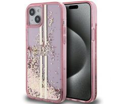 Original   GUESS GUHCP15MLFCSEGP  iPhone 15 Plus (Liquid Glitter Gold Stripes / ružový)