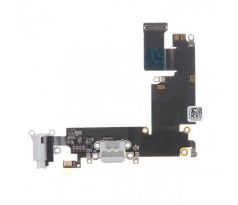 iPhone 6 Plus - Nabíjací dock konektor - audio konektor kábel s mikrofónom šedý ( Light Grey)